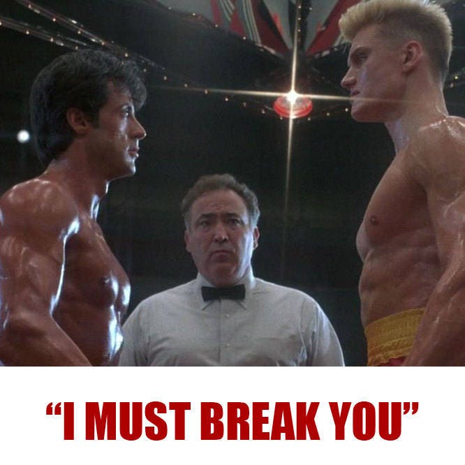 Ivan Drago I Must Break You Dolph Lundgren ROCKY Balboa 4 IV movie Sylvester Stallone boxing gym Russian ussr usa Conor Mcgregor tee t shirt