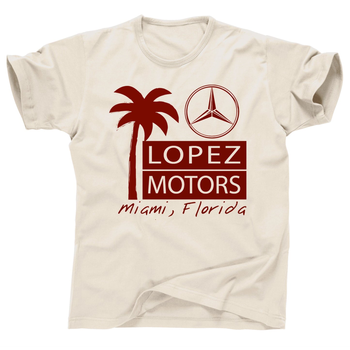 Scarface Frank Lopez Motors Mercedes Benz BMW European Auto Goodfellas The Godfather 2 Tony Montana Cocaine Cowboys Mafia Miami Vice T Shirt