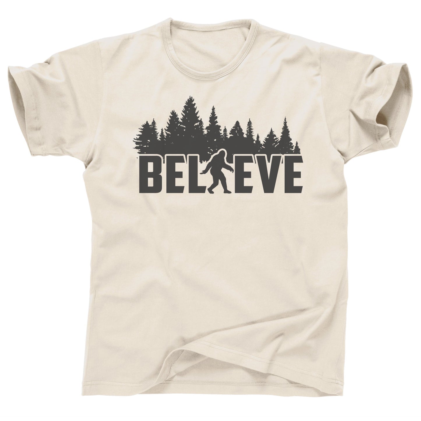 Believe in Bigfoot Big Foot feet sasquatch hunters loch ness monster chimera kraken minotaur banshee ancient aliens UFOs T Rex tee t shirt