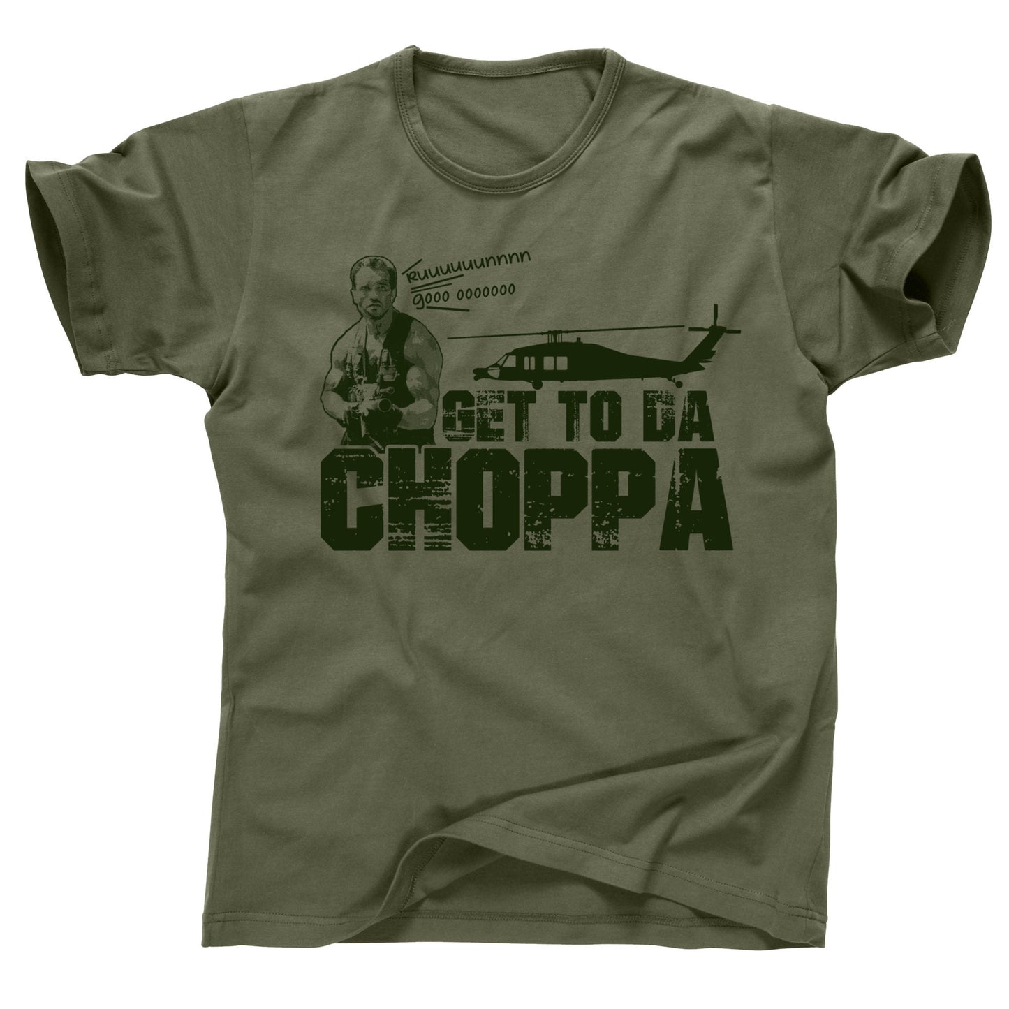 The Predator 2 3 get to the da choppa chopper Arnold Schwarzenegger  Carl Weathers Jesse Ventura Dutch Dillon Blain Shane Black tee T Shirt