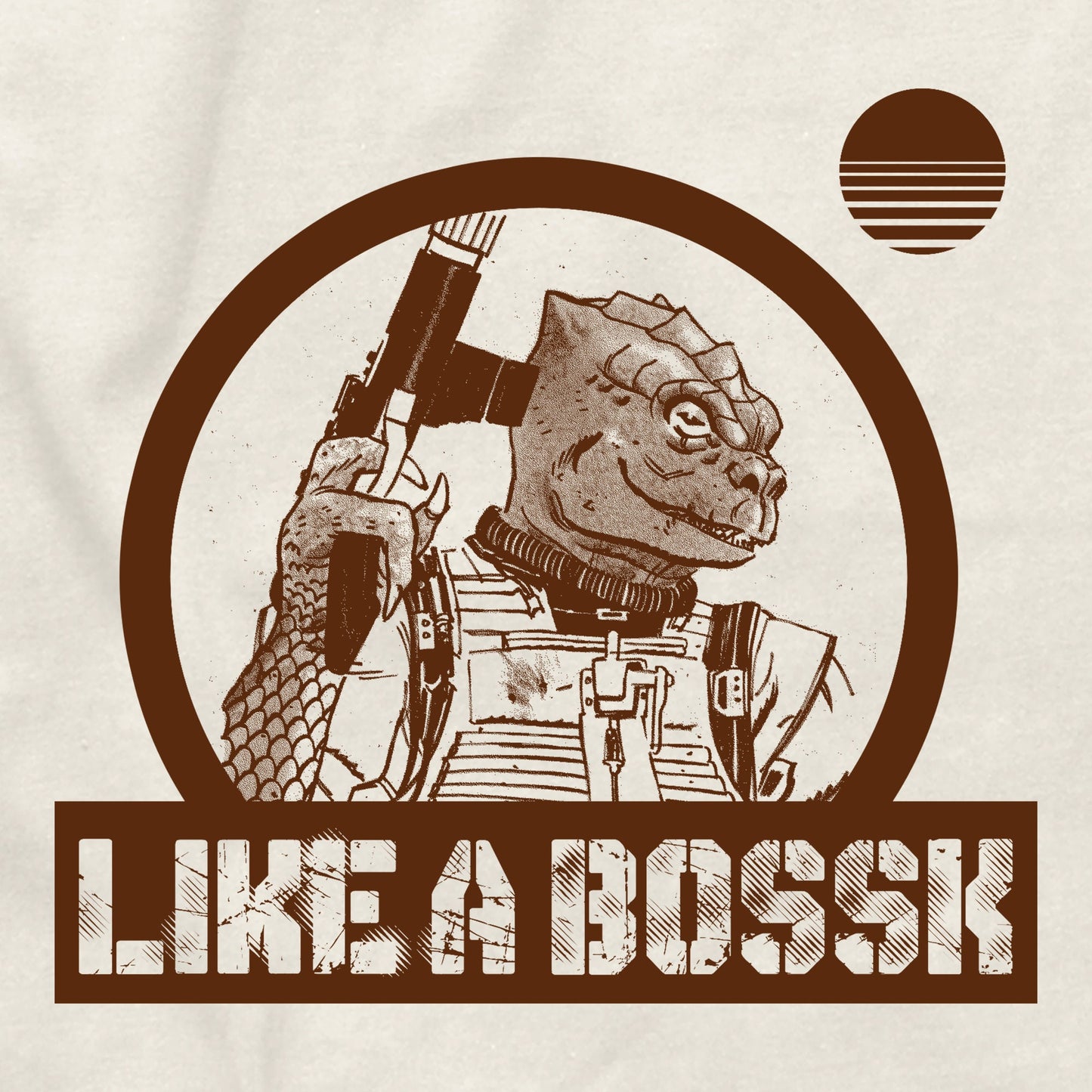 Like a Bossk Trandoshan reptilian bounty hunter Hound's Tooth star wars the empire strikes back sith lord book of Boba Fett tee t shirt