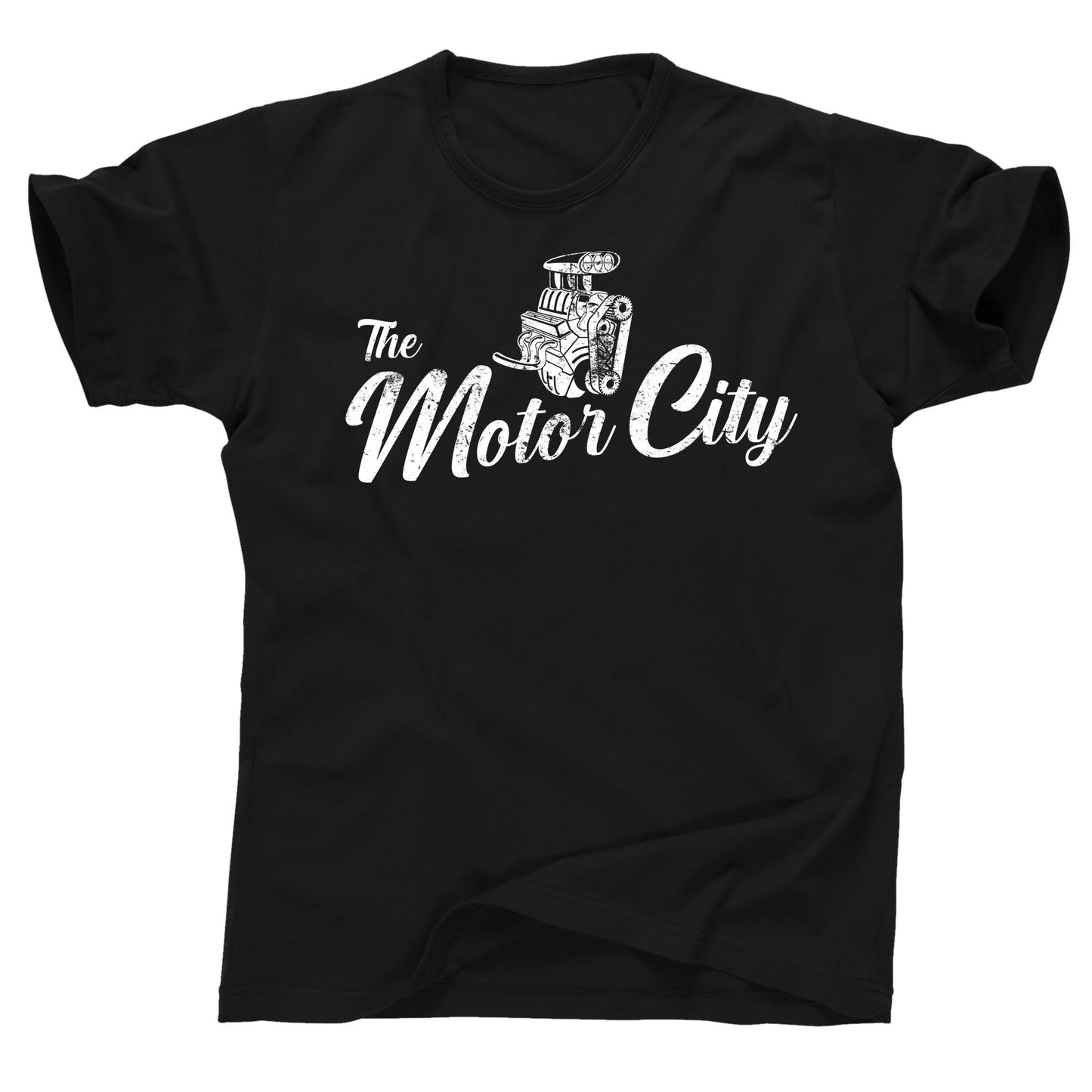 Detroit Motor City MI Michigan auto workers united union northern factory blue collar American made USA crew neck short sleeve tee t shirt