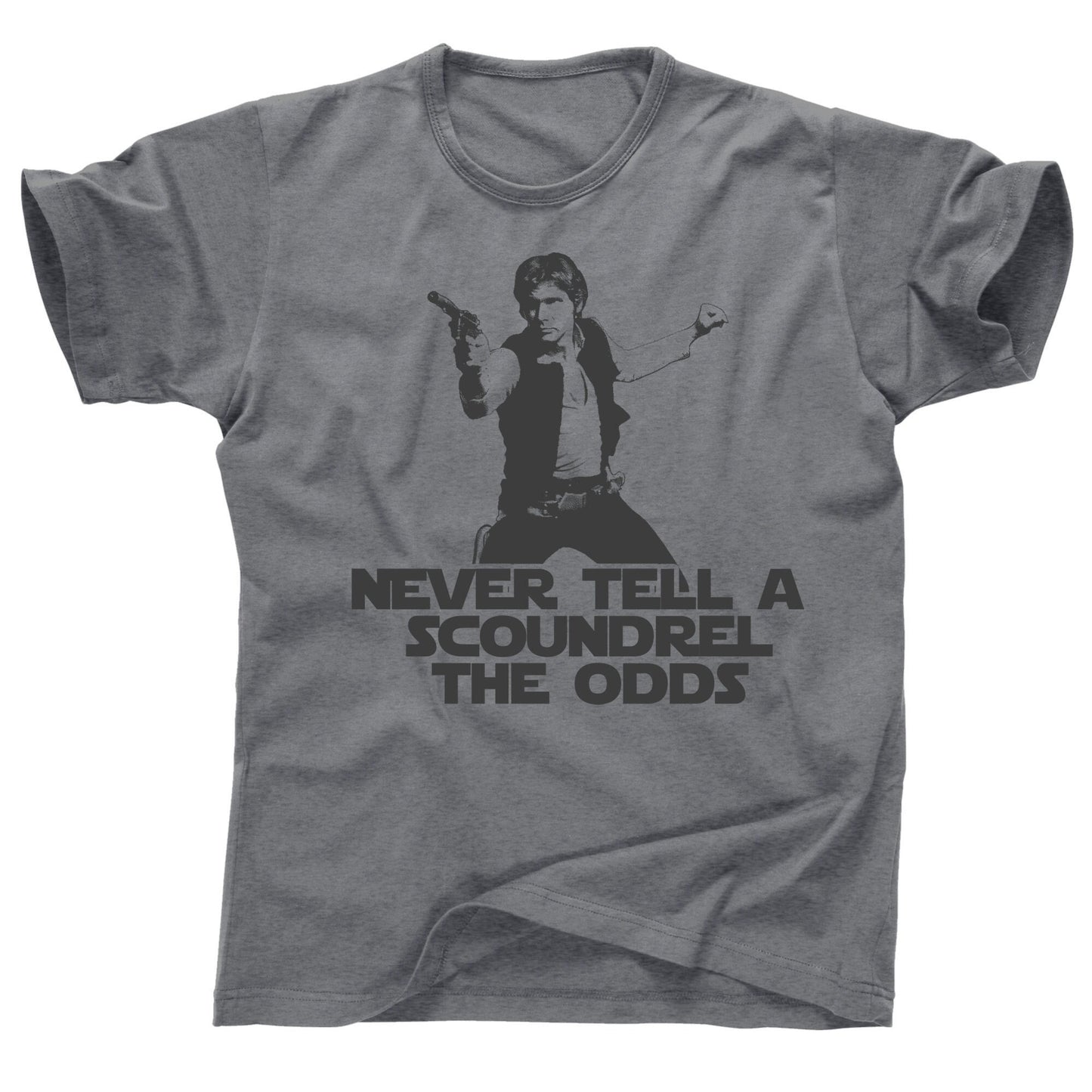 Han Solo Never Tell Me the Odds Scoundrel star wars Chewbacca chewie jabba the hut frozen in carbonite millennium falcon tee t shirt